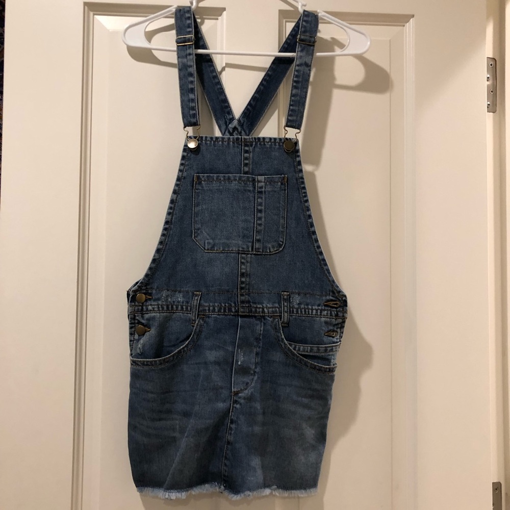 Billabong dungaree denim skirt dress